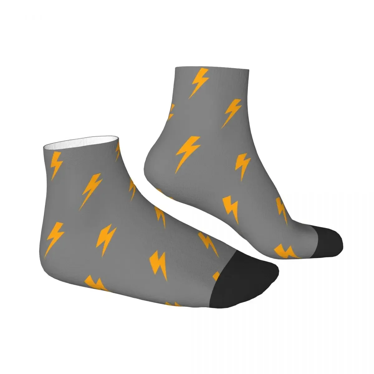 Orange Lightning Bolt Socks Harajuku Sweat Absorbing Stockings All Season Socks Accessories for Man's Woman's Birthday Present