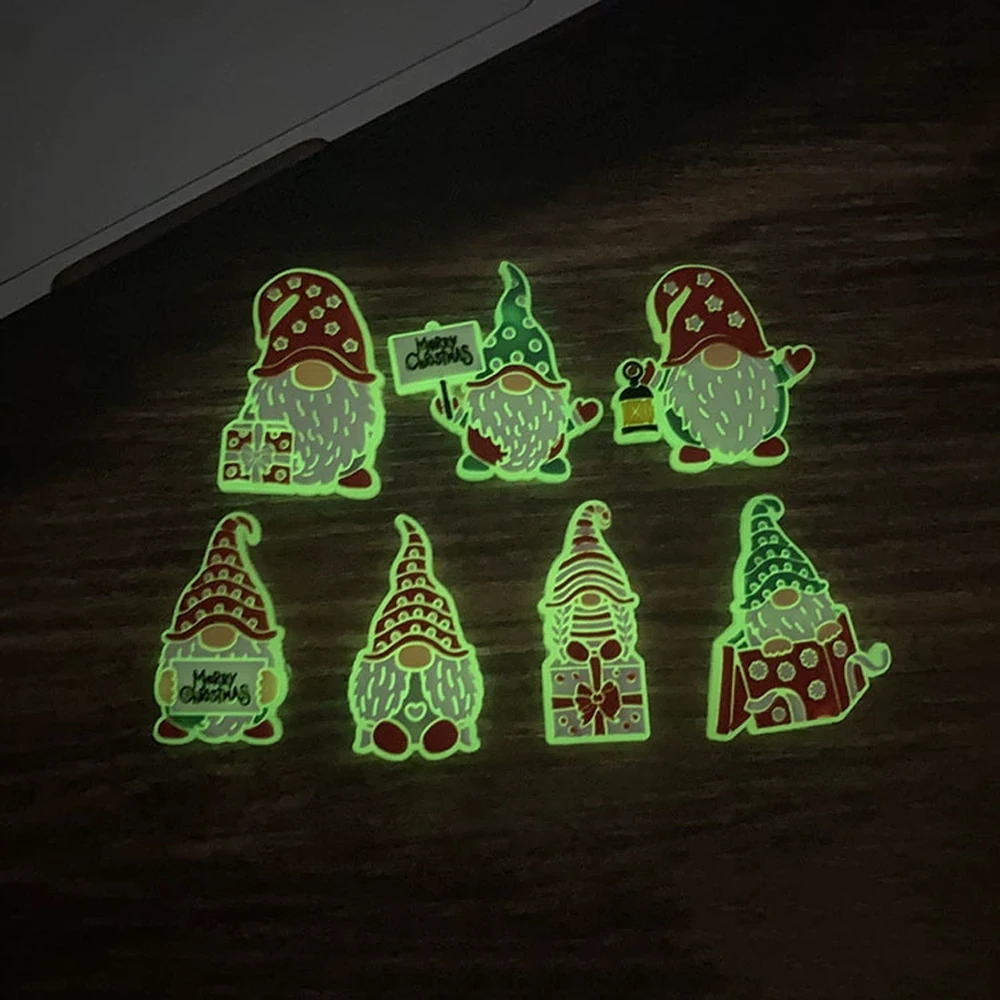 7-20PCS Christmas Dog Luminous Santa Claus Shoe Charm Mixed PVC Clog Wristband Decor Buckle Detachable DIY Waterproof Party Gift