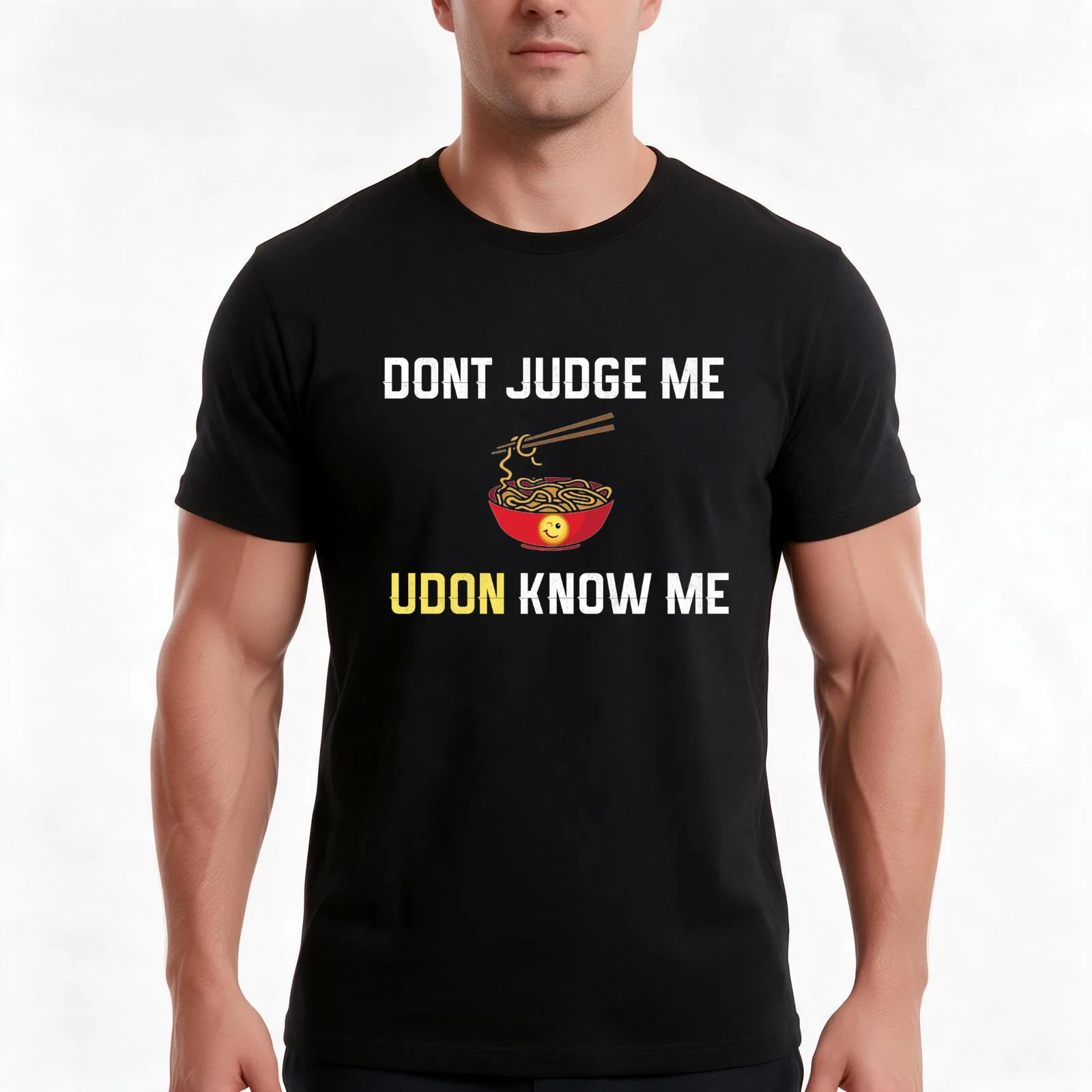 Don't Judge Me- UDON know me! T-Shirt Summer Casual Cotton Tee Oversized Streetwear Tops Vintage Graphic Print 100% Cotton