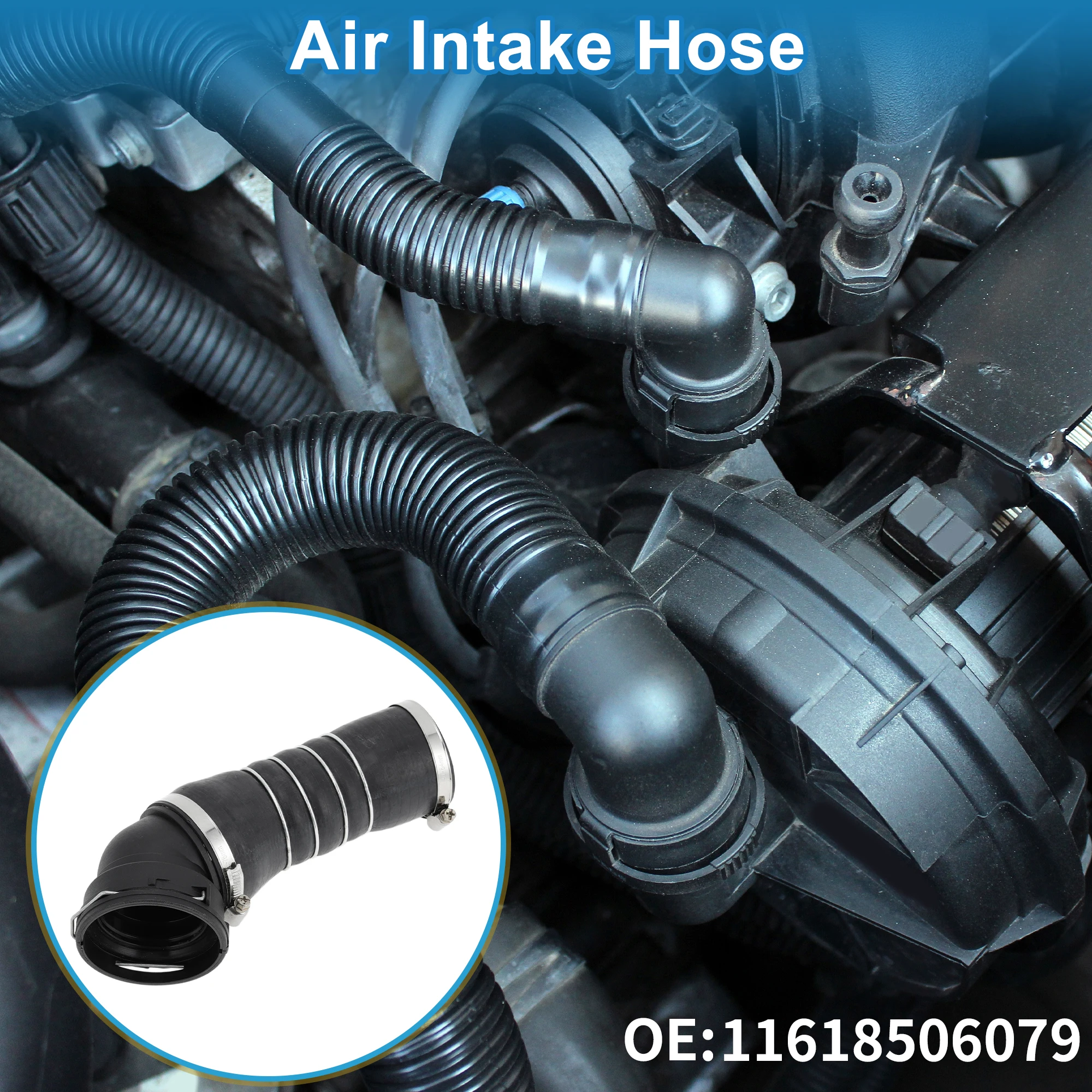 X Autohaux Engine Air Intake Hose No.11618506079 Air Cleaner Intake Hose for BMW 5 Series Touring E61 530d 2004-2010