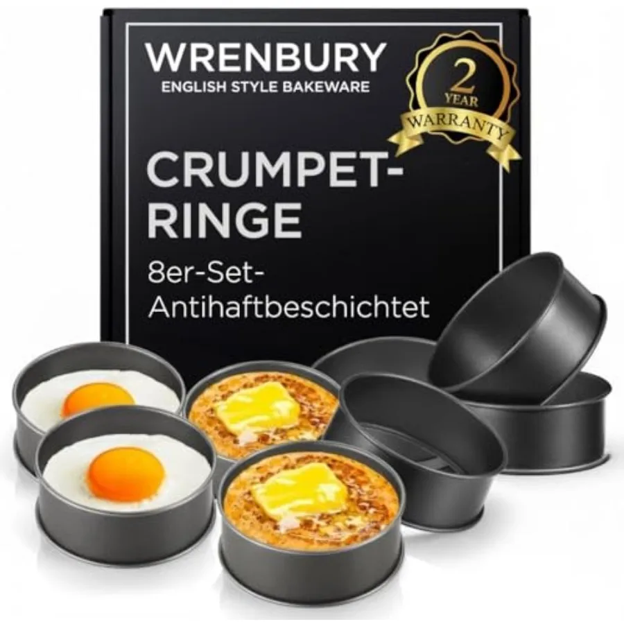 

Формы для крепов и английских маффинов, антипригарные, 3,5 дюйма - Набор металлических форм для выпечки и приготовления пищи, герметичные, без протеканий