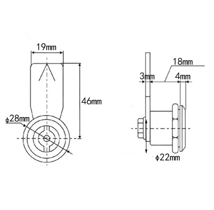 4Pcs SUS304 Outdoor Cam Lock With Triangular Socket Key