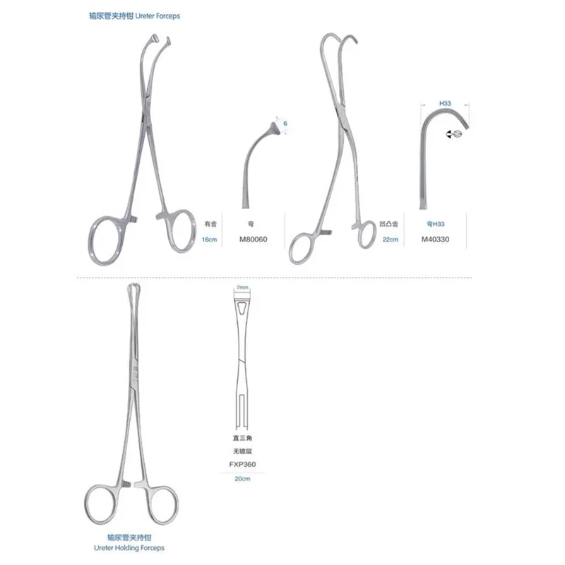 JZ Golden Bell Medical Ureteral Clamp Non destructive Gripper Clamp Holder Gynecological and Urological Surgical Instruments