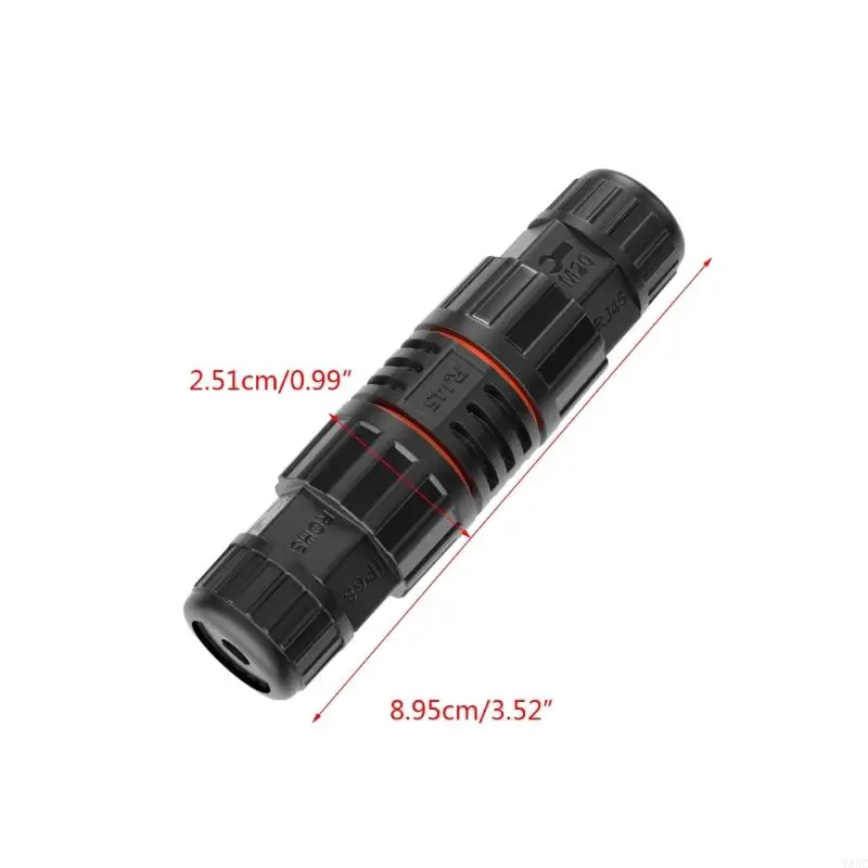 Y8AC Durable RJ45 Conector impermeable IP68 Conector cable Ethernet Gigabit Transmisión Cabellador cable red encabezado