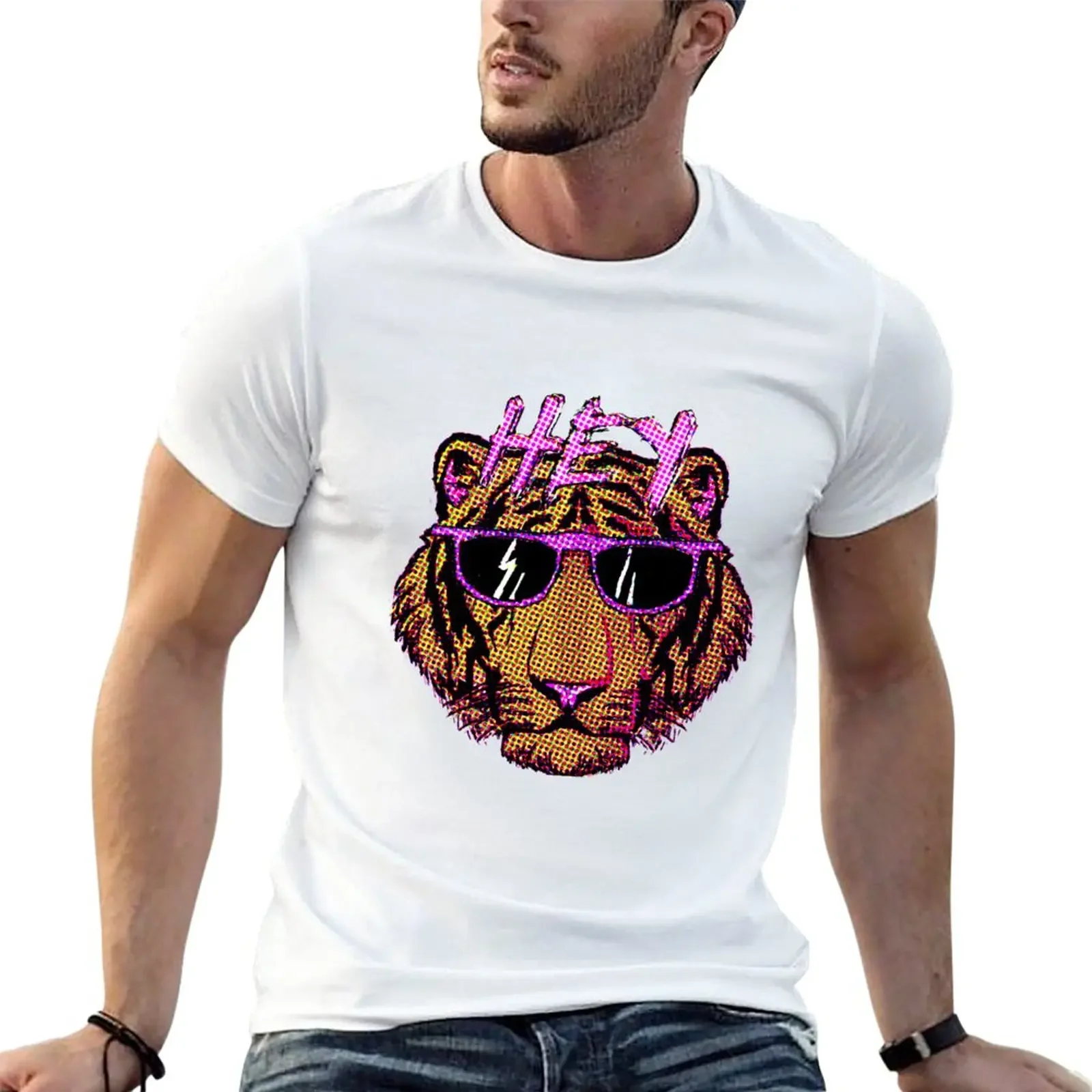 

Hey Tiger! Newsprint T-Shirt new edition quick-drying korean fashion funny t shirts for men