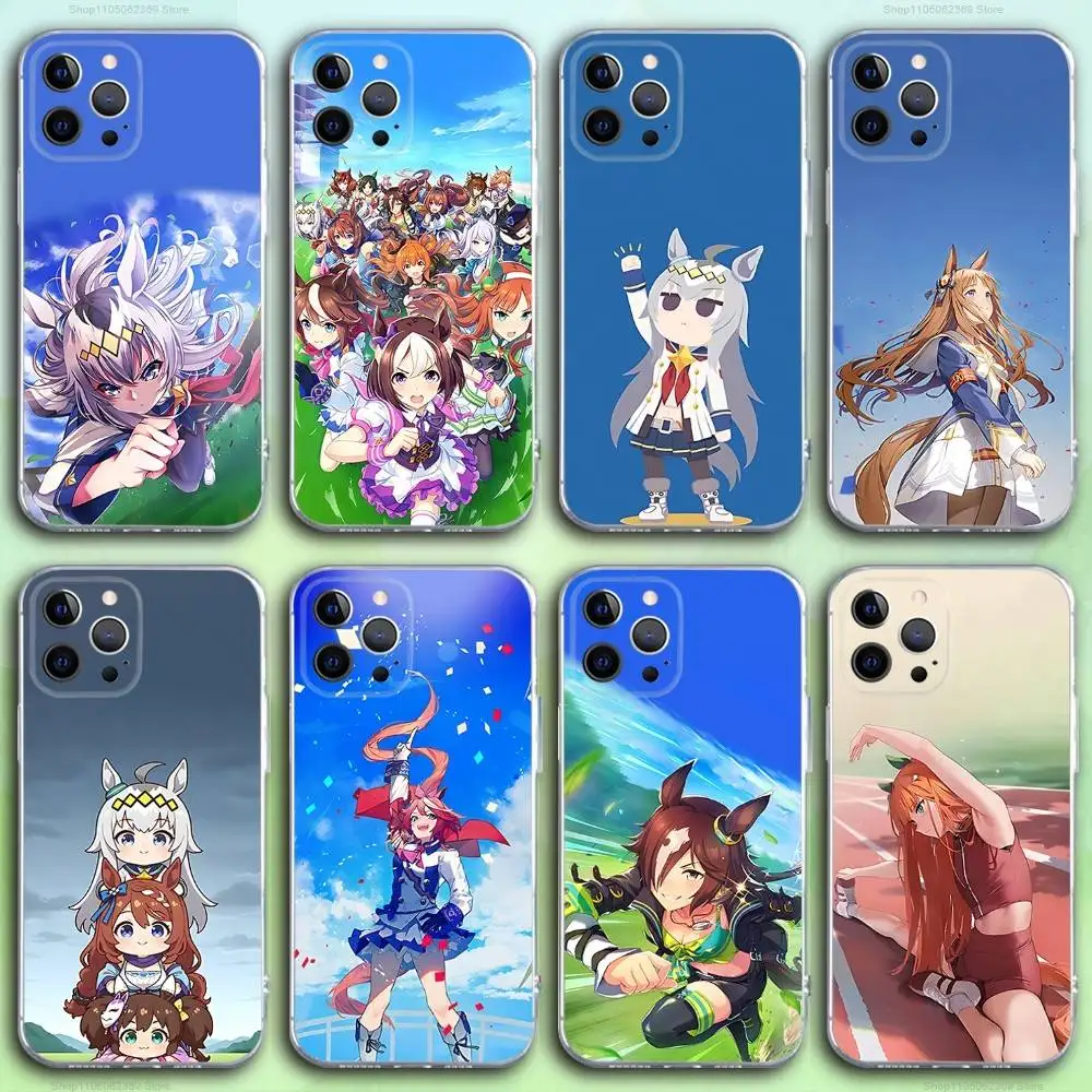 

Pretty Derby Uma Musume Phone Case For iPhone 16,15,14,13,12,11 Pro,Max,Plus,X,XS,XR,SE4,E Mini Transparent Soft Cover