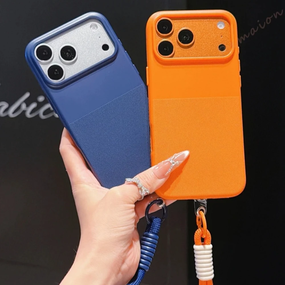 

Dot Official With Lanyard Phone Case For iPhone 15 14 11 12 13 16 17 Pro Max Air Plus MAX Luxury Shockproof Protector Cover