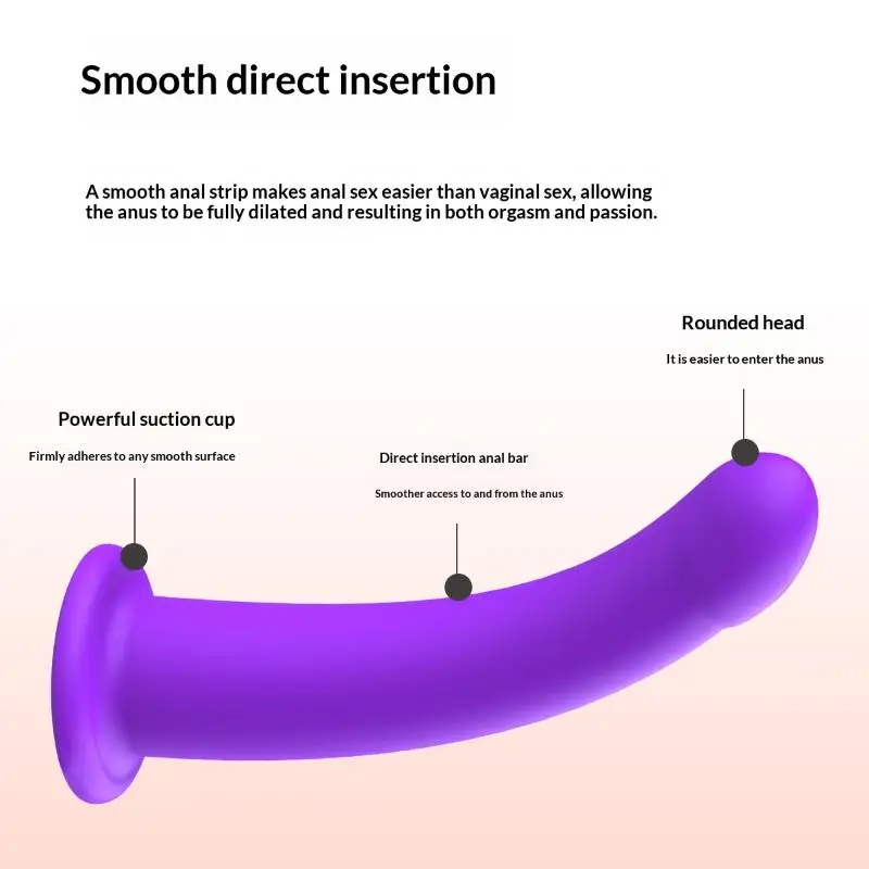 Dildo curvo in silicone con ventosa per training anale_voghion.com