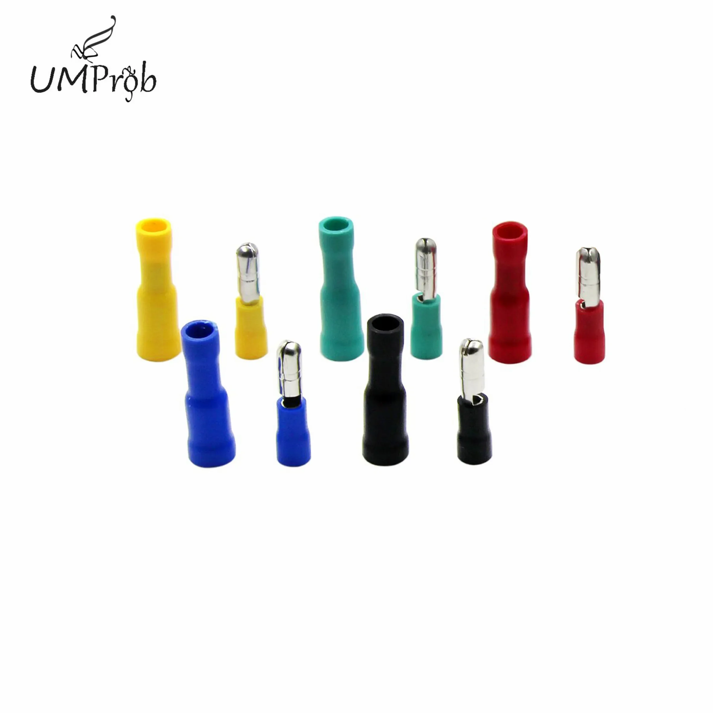 50pcs/100pcsColor Polyolefin Shrink Heat Shrinkable Tube Wire  Cable Insulation Sleeve Group/16~14AWG Male Female Bullet Connect