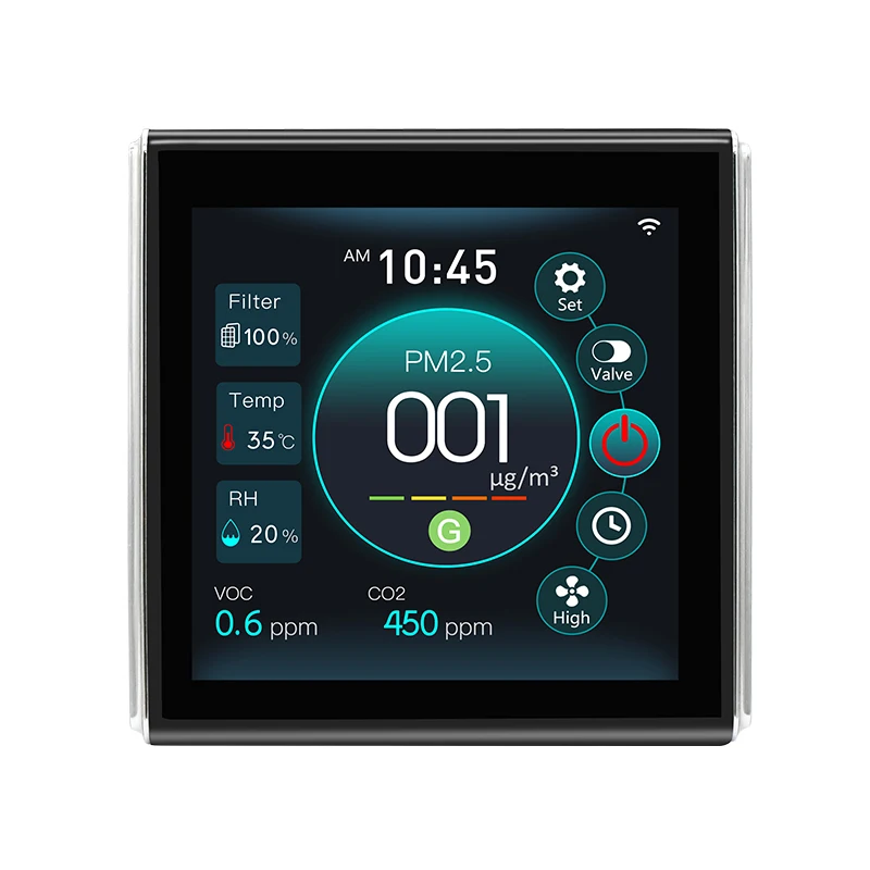 المصنع مباشرة WIFI RS485 AC220V ثلاث سرعات للتخصيص شاشة ملونة نظام التهوية المراقب المالي