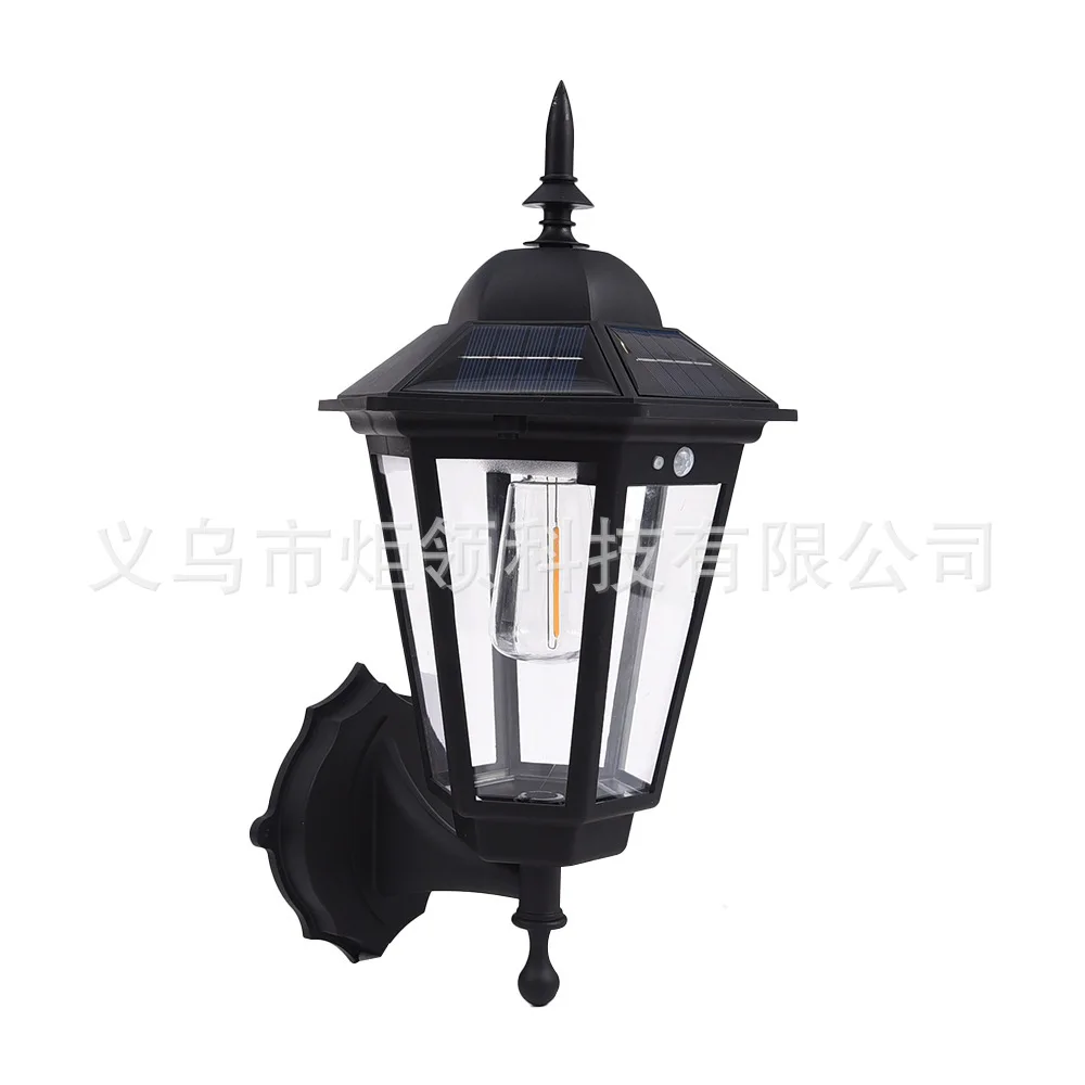 New Solar Retro Wall Light Villa Home Outdoor Garden Light Outdoor Human Body Induction Garden Light view 3