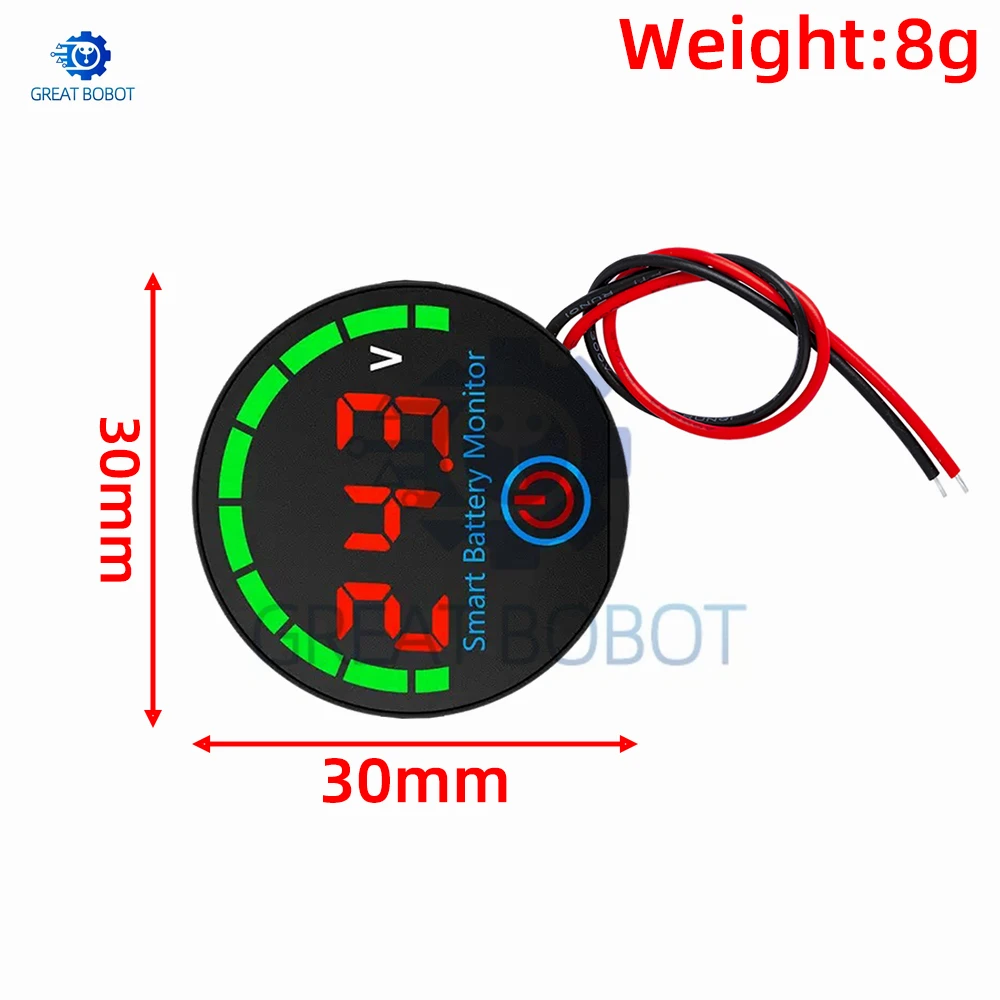 DC7-55V 3-14S LED Battery Level Indicator - 12V/24V/36V/48V Digital Voltmeter Lithium Battery Capacity Tester Board