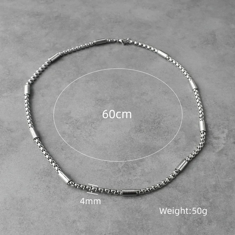 صندوق دائري سلسلة للرجال والنساء ، ستانلس ستيل ، مجوهرات للجنسين ، لون فضي ، 5 مللي متر ، 24"