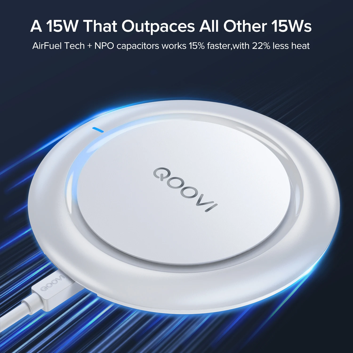 QOOVI 15W Fast Wireless Charger For Samsung Galaxy S22 S21 Note 10 9 8 USB Qi Charging Pad For iPhone 14 13 Pro Max Xs Xr X 8