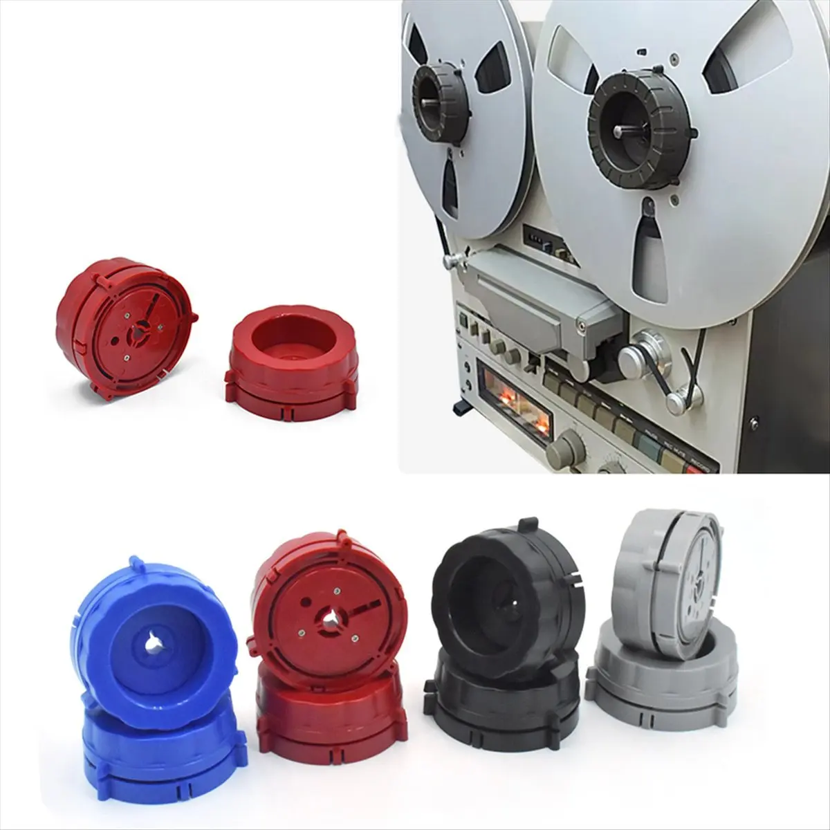 1Pair Opener Kits for Hub Adapter Plastic Base for Reel to Reel Tape Recorder Red