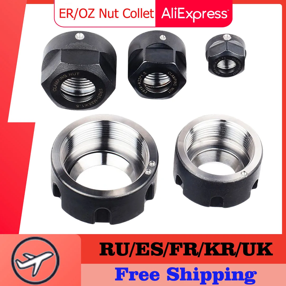 Cnc er Oznut Pinça Porca Er8 Er11 Er16 Er20 Er25 Er40 Er32 um m a Porca Sk10 Sk06 Ger16 Ger20 Oz20 Isoer16ms Oz25 Pinça Porca