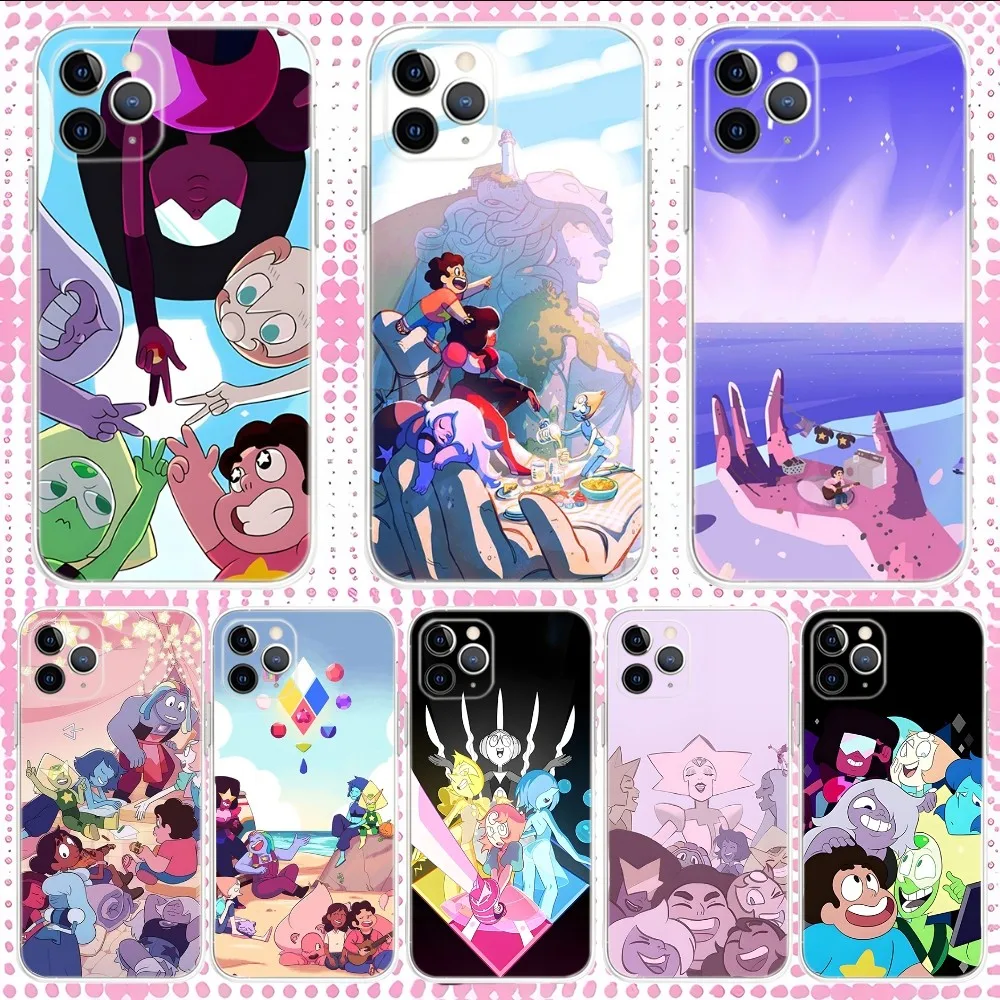 

Steven Cartoon Universe Phone Case For iPhone 16,15,14,13,12,11 Pro,Max,Plus,X,XS,XR,SE,Mini Transparent Silicone Soft
