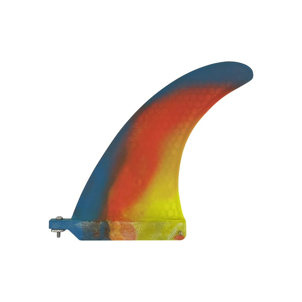7 Inch Single Longboard Fiberglass Fin with Screw Honeycomb Central Surfboard Fin 7