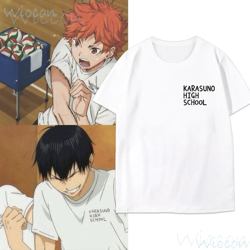 Hinata Shoyo kageyama Tobio Oikawa Tooru Cosplay Daily Costume High School T-Shirt Boys Same Short Sleeve Black White Cyan Suit