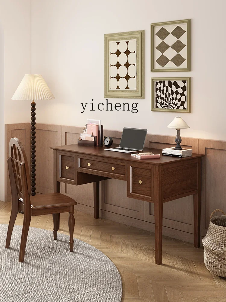 

b2Simple Chinese Style Desk Solid Wood Walnut Furniture Office Computer Desk