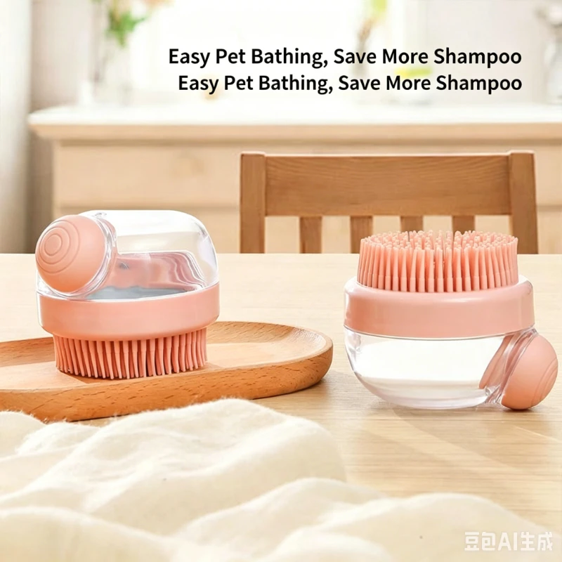 1/2 Stück Haarbürsten für Hunde und Katzen, Haarfänger, Flüssigkeitsspender, Kopfreinigungs- und Massage-Shampoo-Bürsten
