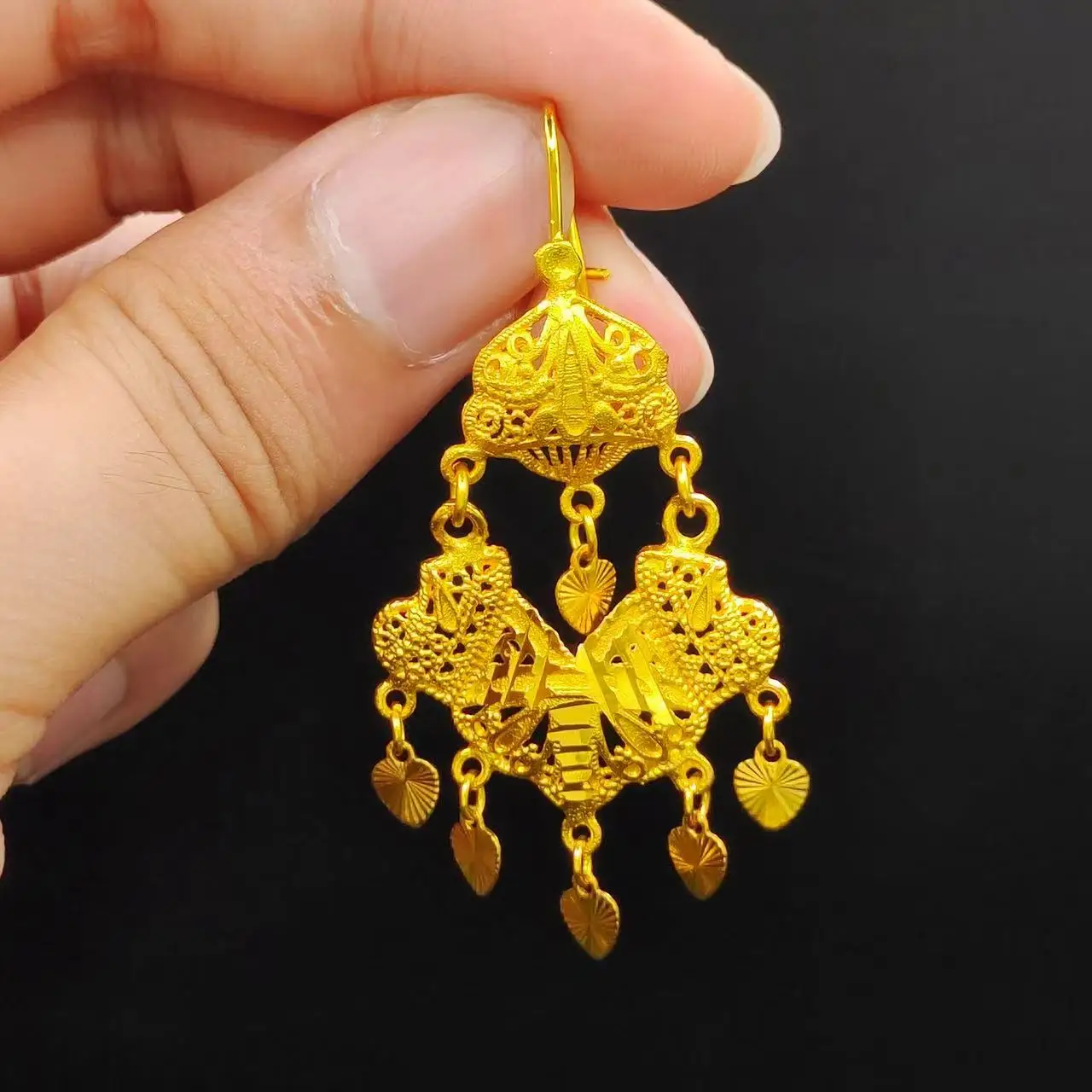 2024 Trend Long Earrings For Women Dubai Taseel Pendant Gold Plated Dangle Earring Indian Luxury Quality Jewelry Wholesale