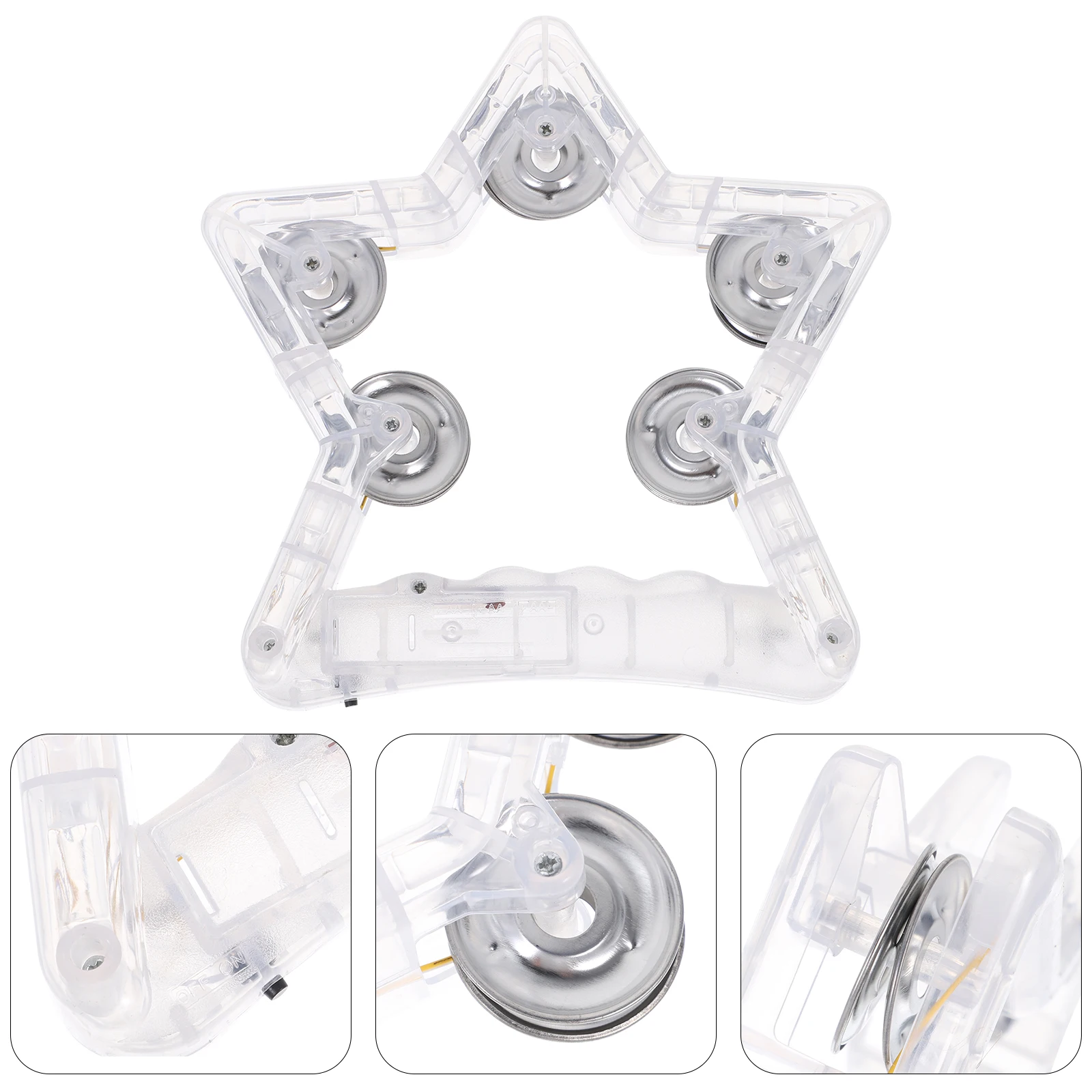 Knipperende tamboerijn Vijfpuntige ster Led-handpercussie-instrument Lichtgevende feestartikelen voor volwassenen Kinderen Dansvloer rekwisieten