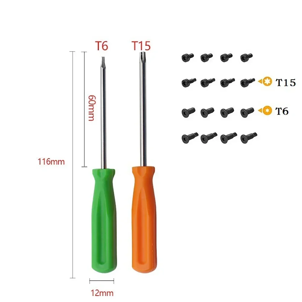 16pcs Magnetic Torx Screwdriver 116mm T6/T15 Security Screws For Doorbell Install Repairing Hand Tools Hardware Accessories