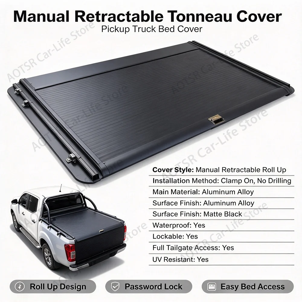 Car Trunk Lids For MAZDA BT-50 Pickup Bed Tonneau Cover Retractable Roller Shutter Tail Box Cover Electric Manual Accessory Rear