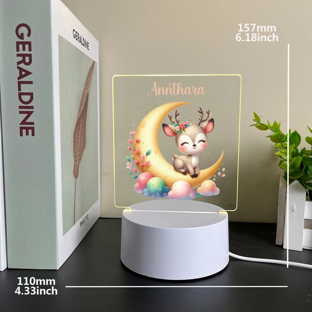 Personalized Custom Fawn NEW  Led Night Light Room Decor Decoration Children Hoom Gift Rgb Night Lights Led