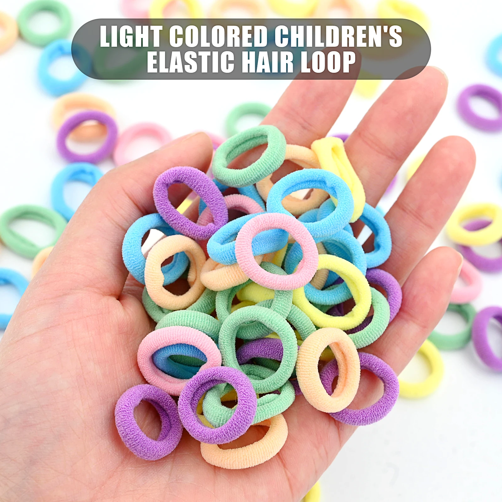 Pack of 100 Baby Hair Bobbles, Hair Scrunchies Children Elastic Small, Tiny Soft Elastic Hair Scrunchies for Children Toddlers