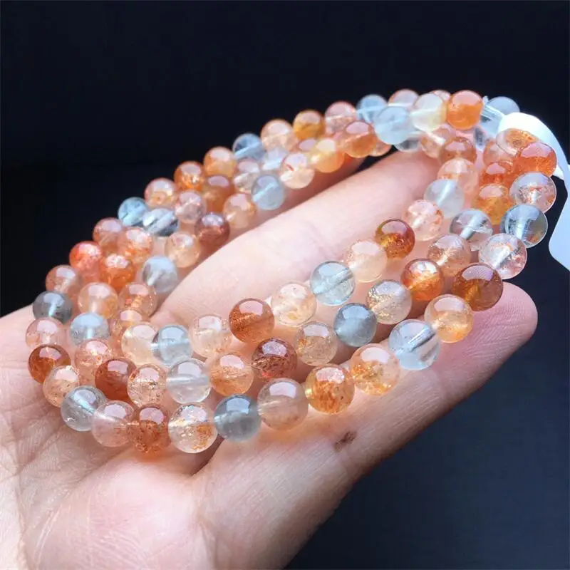 6MM Natural Arusha Quartz Triple Circle Bracelet Handmade Fortune Energy Mineral Woman Amulet Jewelry Gift 1PCS