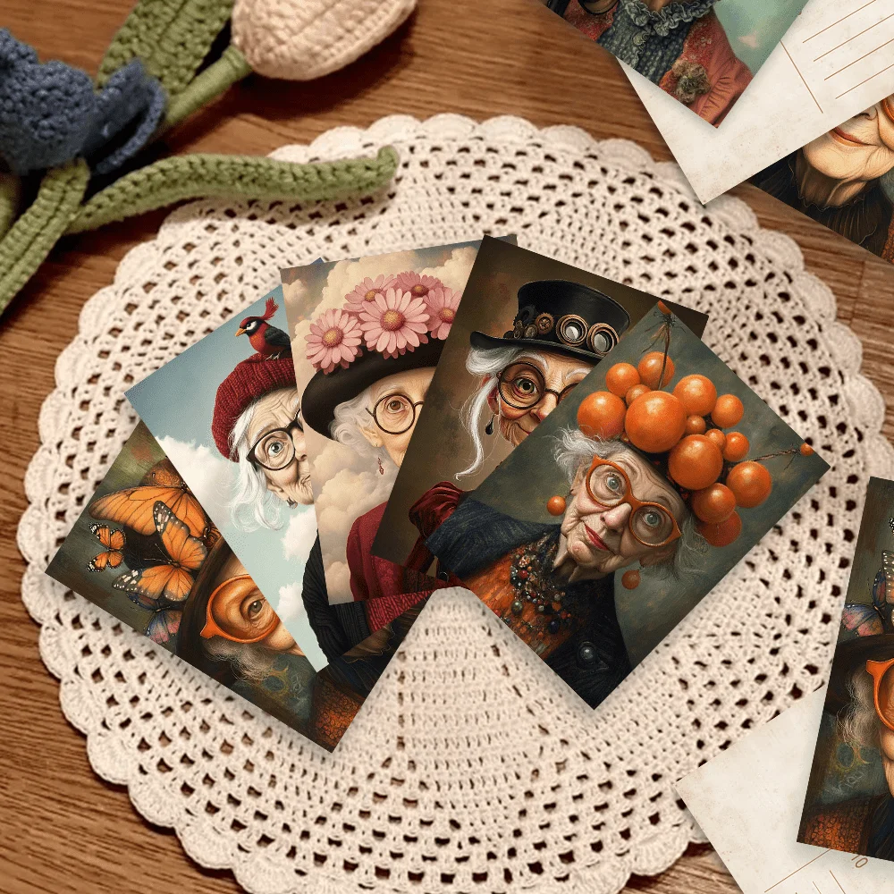 32pcs, vintage cute elderly, p - Collectible Vintage Greeting Cards ulasan dan harga