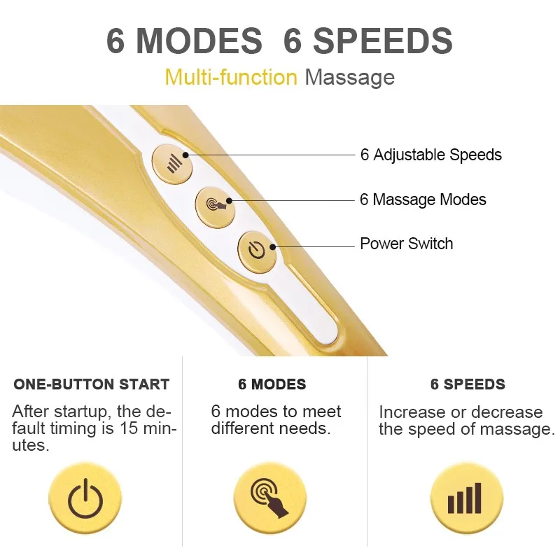 4 In 1 Wireless Rechargeable Electric Handheld Massage Stick Vibrating Vertebra Shoulder Back Neck Massager view 3