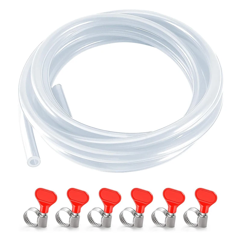 

5M Homebrew PVC Hose,3/16" ID x 7/16" OD Food Grade Kegerator Clearly Beer Tubing Hose,Or Kink-Free Co2 Gas Line for Wine Making