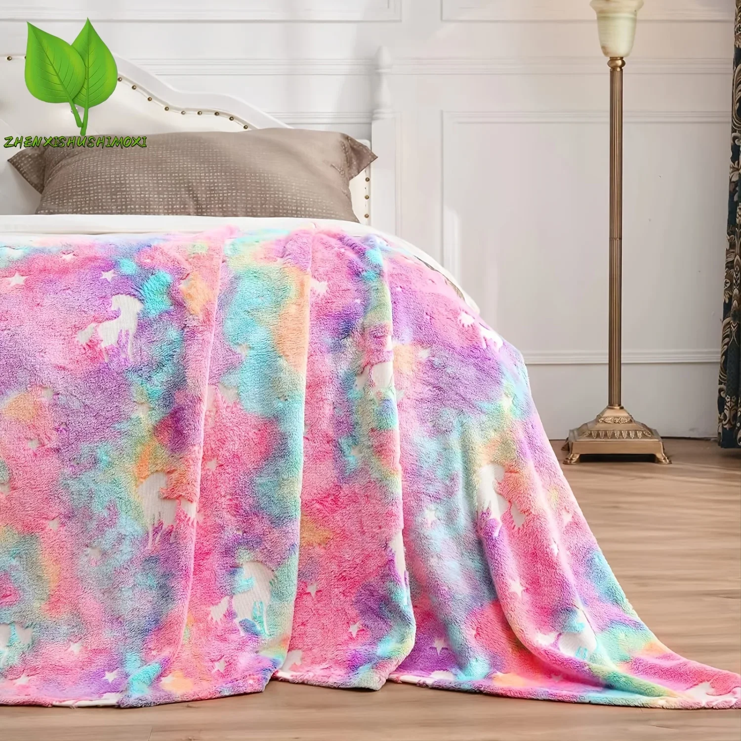 1pc Glow In The Dark Blanket, Unicorn Flannel Throw Blanket, Soft Warm Couch Blankets, Lightweight Blanket For Kids