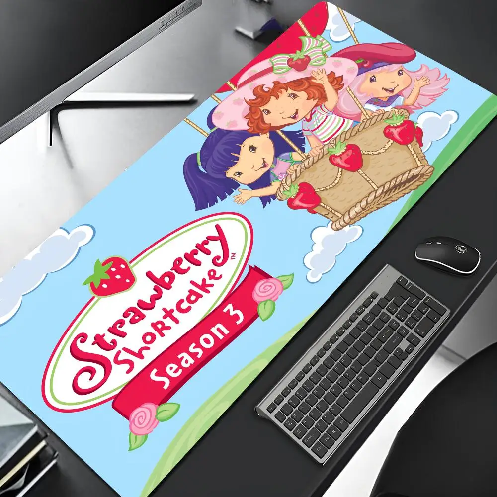 S-StrawberryS S-ShortcakeS Mouse Pad Gaming xxl Locking Edge Big Computer Gamer Large Rubber Art Mousepad Laptop Desk Mat