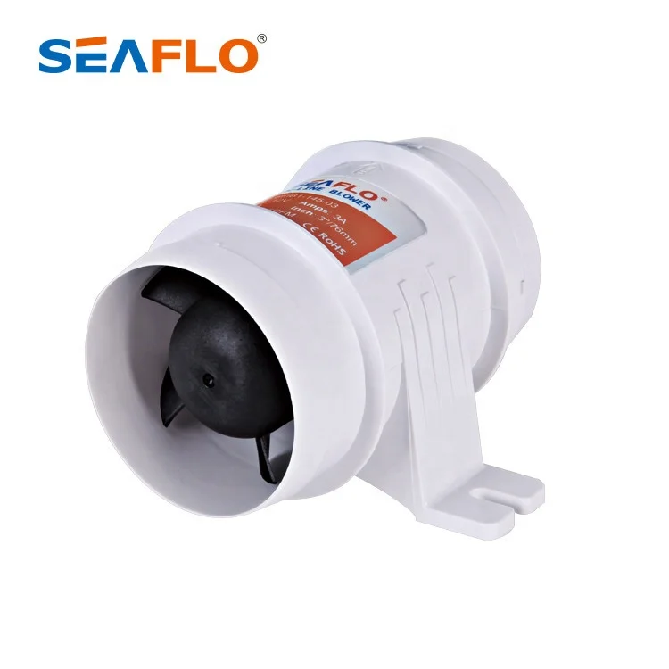 

Seaflo 4 Inch Engine Compartments Galleys s Heads Plastic Silent In-line Duct Fan Blower