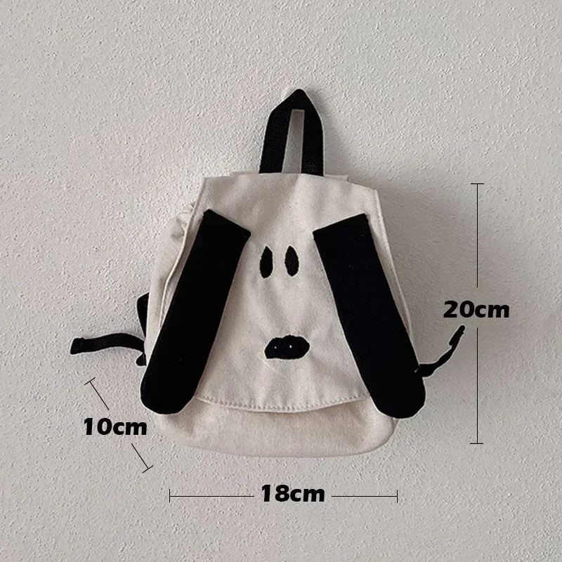 Mochila de lona con dibujos animados para niños, bolso de viaje de lona con contraste de perro, informal, diario, a la moda