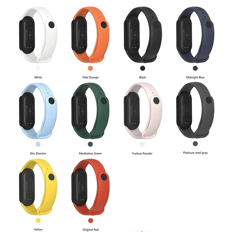 สายซิลิโคนสำหรับ Xiaomi Mi band 8สายรัดข้อมือกีฬาพร้อมสแน็ปโลหะเลื่อนรื้อสำหรับสายรัดข้อมือ Xiaomi band 8 NFC