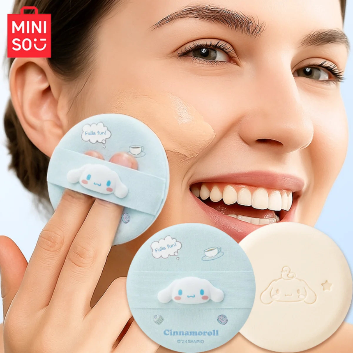 MINISO GMBH Cinnamoroll Antibacterial Concealer Pocket Air Cushion Powder Puff Does Not Fly Powder Easy To Apply Makeup