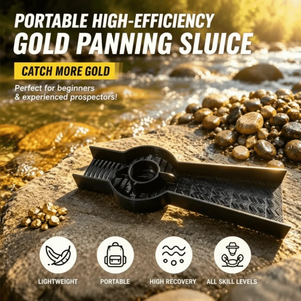Portable and Efficient Golden Mining Sluice Box Splash-Proof Lightweight Sand Sifting Box Plastic Structure Portable Design