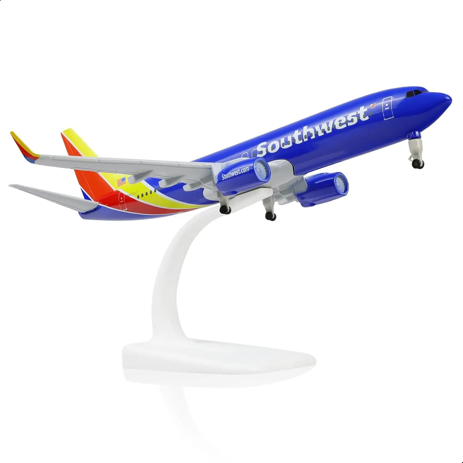 

Масштабная модель самолета Southwest B737 Airways из литого металла, 20 см, коллекционная игрушка для детей, для демонстрации.