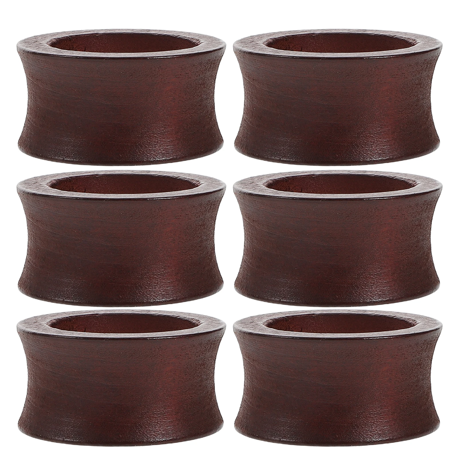 

6pcs Wooden Napkin Rings Simple Elegant Holder Rustic Charm Hardwearing Material Banquet Dining Accessories Christmas Table