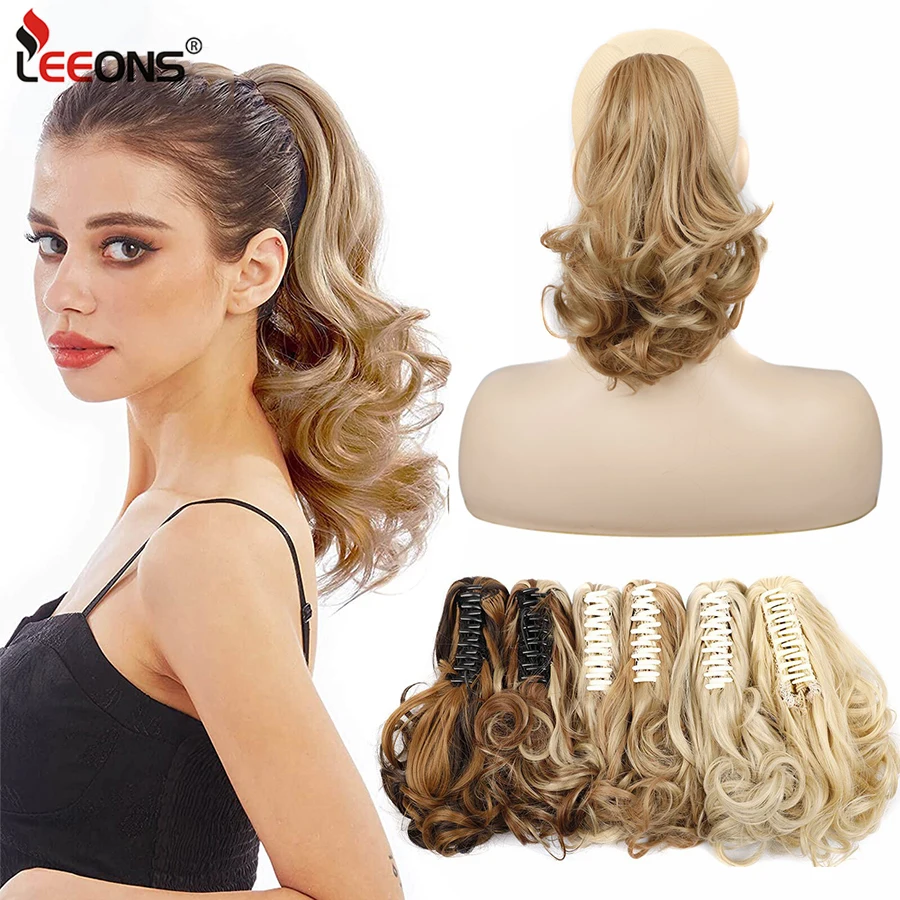 New 13Inch Claw Clip On Ponytail Short Curly Ponytail Clip In Claw Hair Extension Natural Looking Synthetic Hairpiece For Women