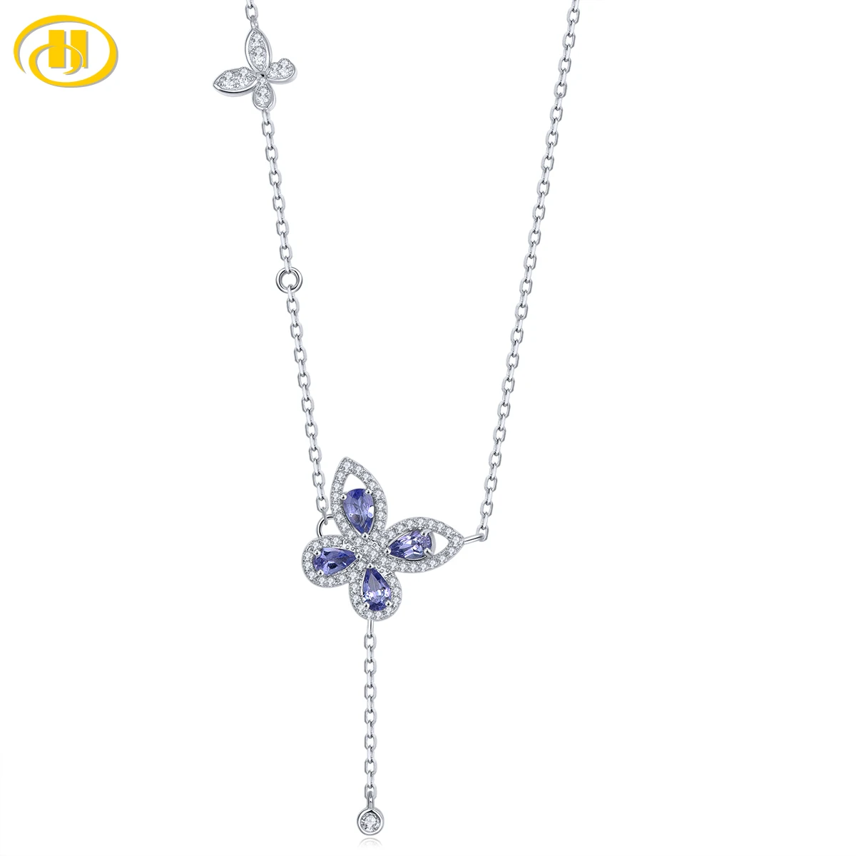 

Natural Tanzanite Solid Sterling Silver Necklace Pendant 0.93 Carats Genuine Gemstone S925 Style Romantic Special Design