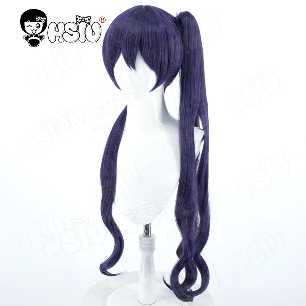 تسوموجي كانو شعر مستعار تأثيري الألياف شعر مستعار اصطناعي 「HSIU」 100 سنتيمتر أسود أرجواني شعر مستعار طويل + غطاء شعر مستعار لعبة متغير باركيد شعر مستعار تأثيري #4