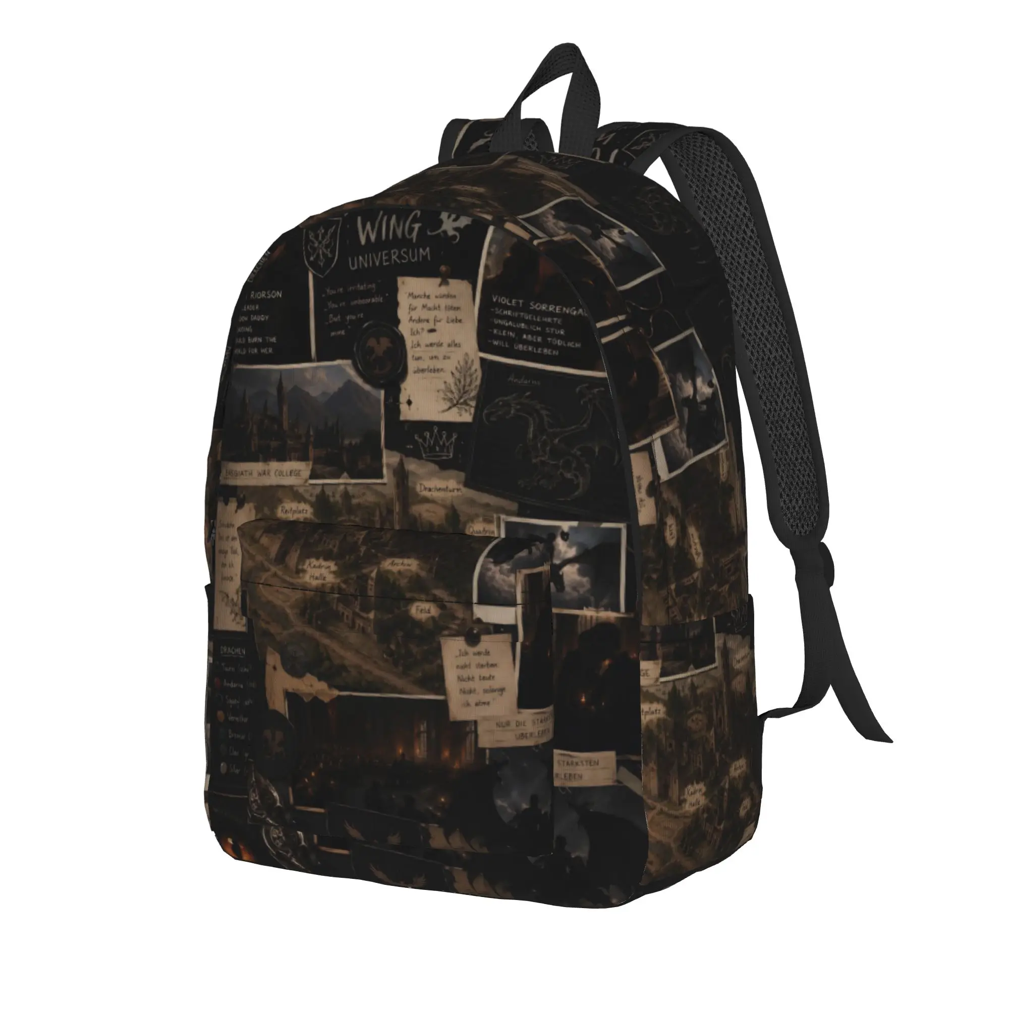 F-Fourth W-Wing Dragon Fashion Backpack Outdoor Student Business  Daypack for Men Women College Canvas Bags