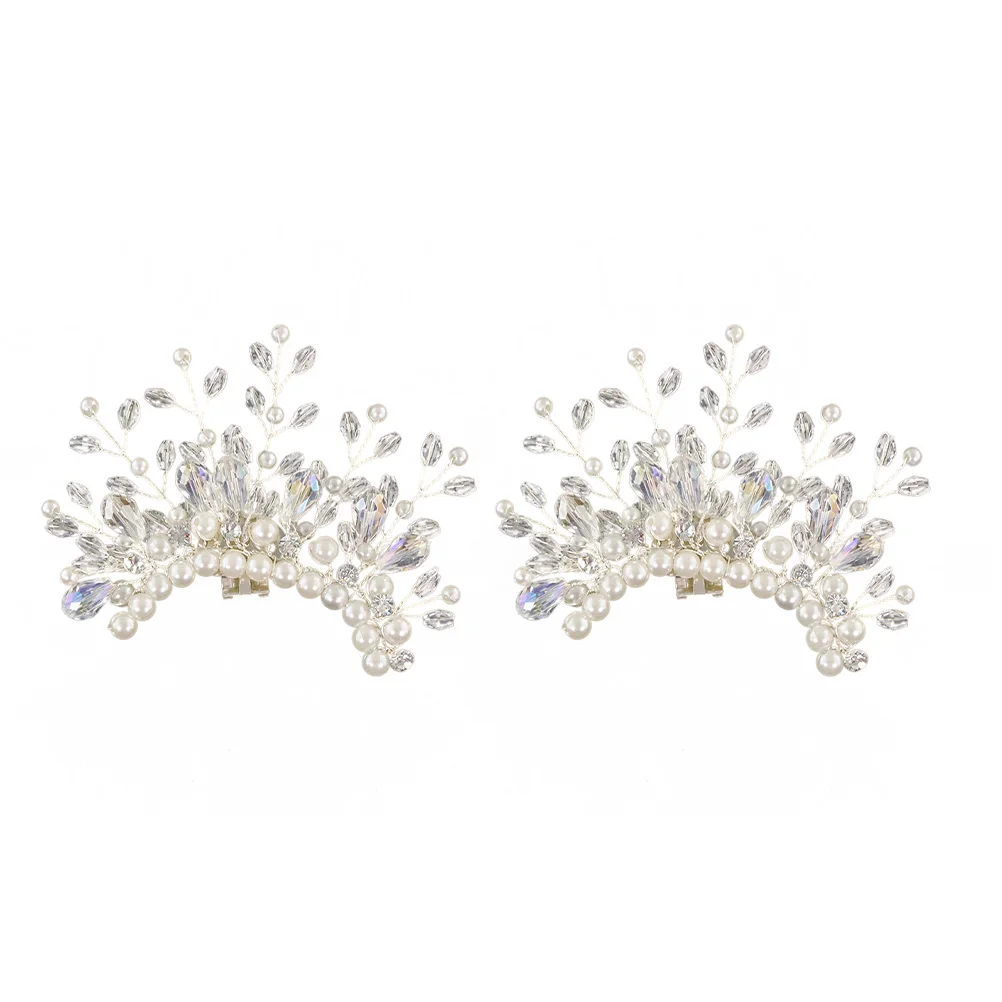 

2pcs Pearl Crystal Shoe Clips Accessories Wedding Decorations Bridal High Heel Fashion Charms Decorative Buckles