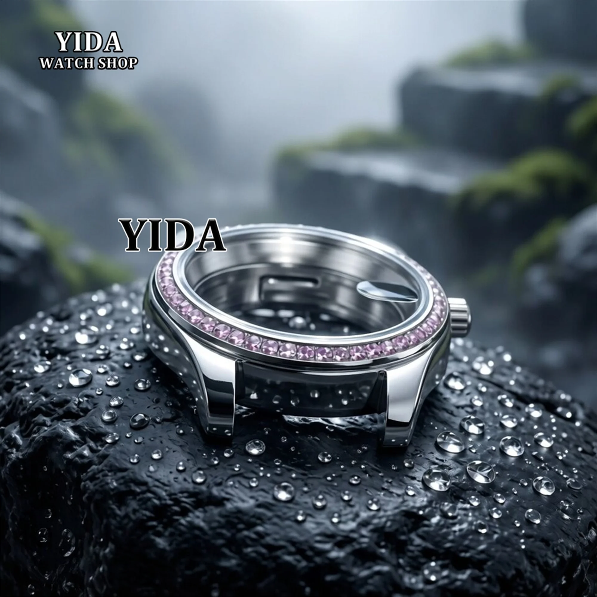 

36mm NH35 Case Diamonds Bezel 316L Stainless Steel Sapphire Crystal 10ATM Waterproof for Datejust NH35 NH36 Movement Replacement